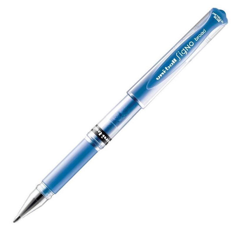 UNI SIGNO gelový roller 1mm, metalický modrý