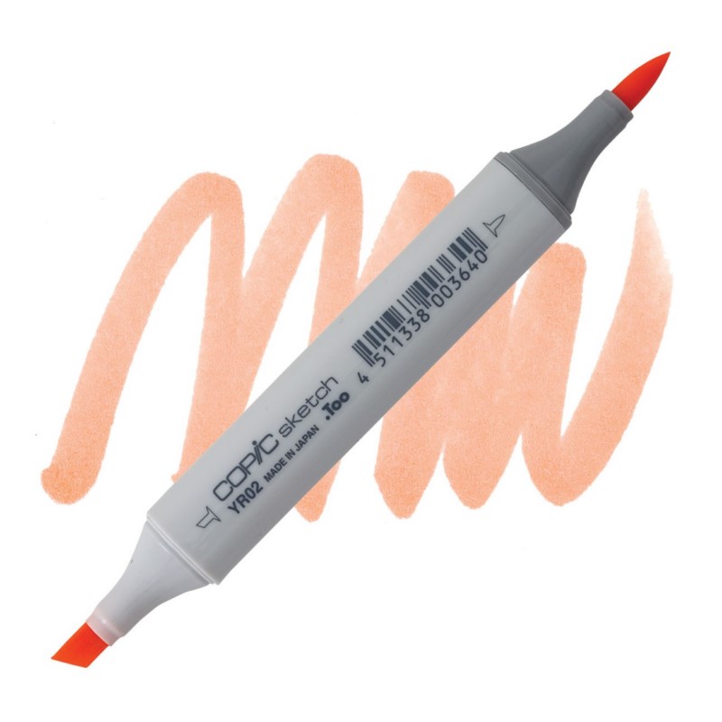 Lihová fixa COPIC Sketch oboustranná Brush & Chisel, YR02 Light orange