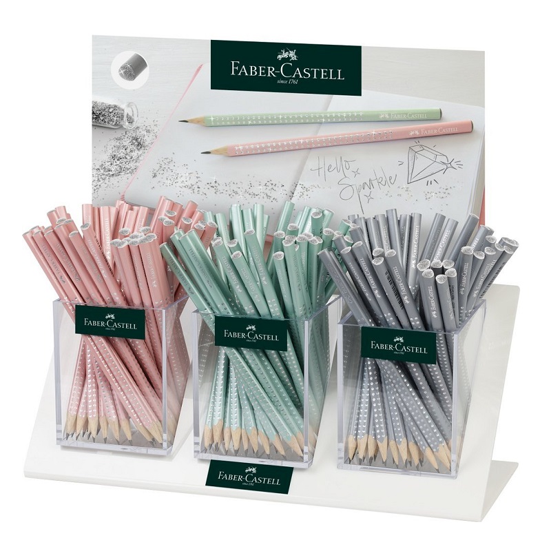 FABER-CASTELL grafitová tužka Grip Sparkle B, 144ks ve stojánku jaro
