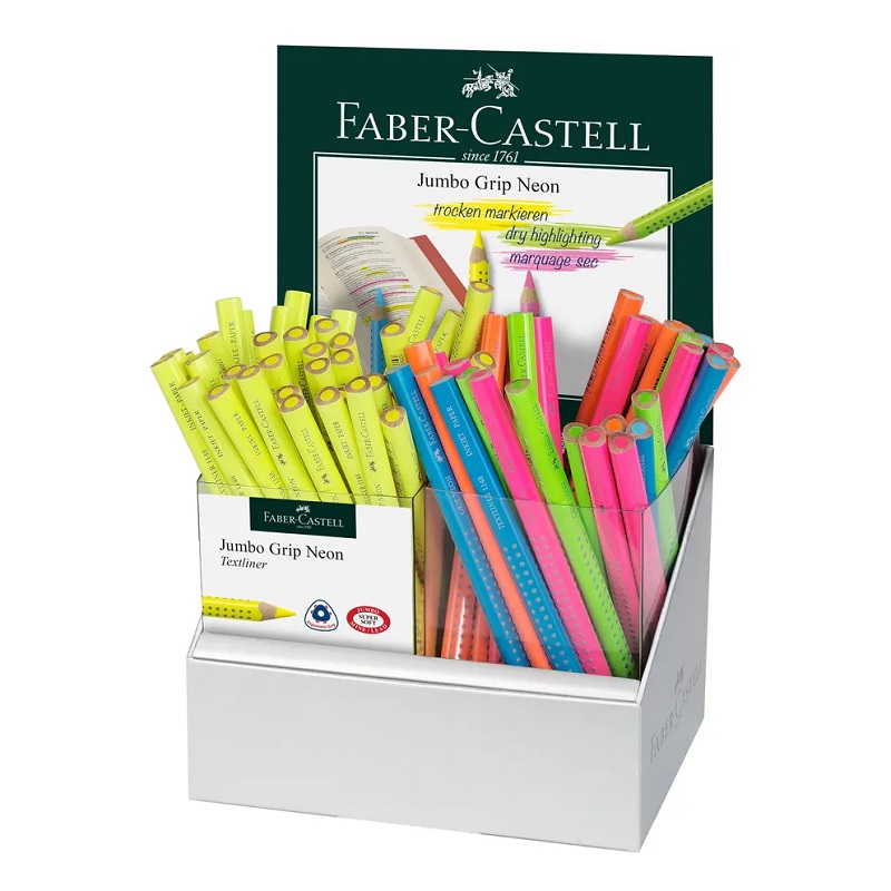 FABER-CASTELL ergonomický zvýrazňovač GRIP Jumbo, 72ks ve stojánku