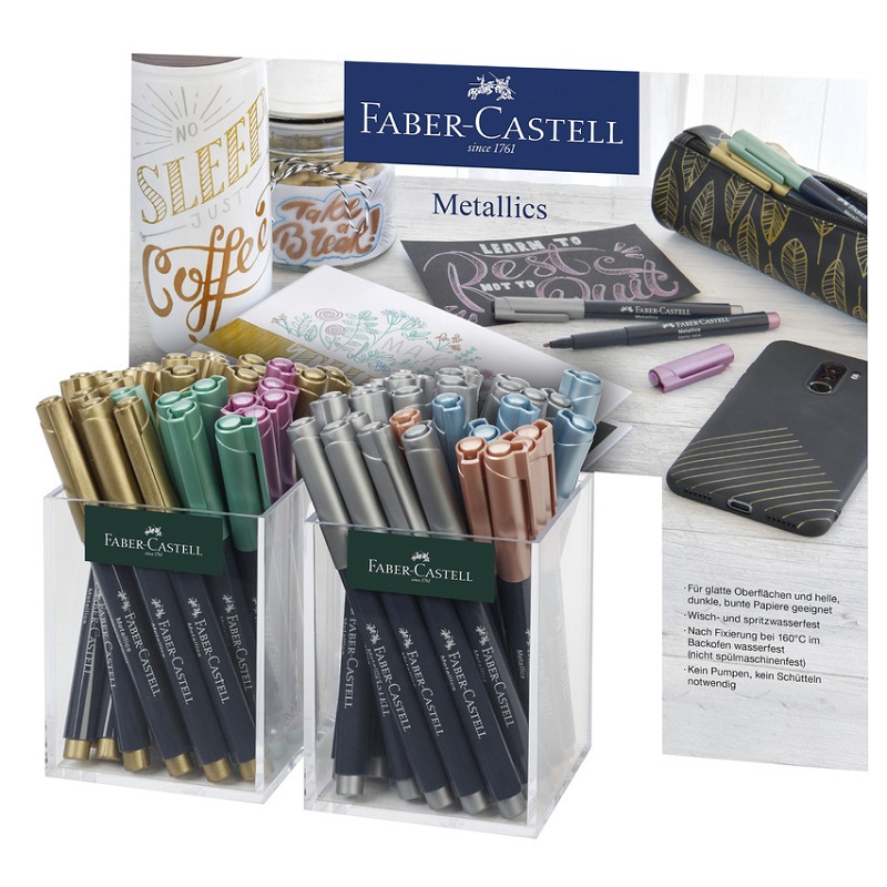 FABER-CASTELL Artist Pen Metallics, 60ks ve stojánku