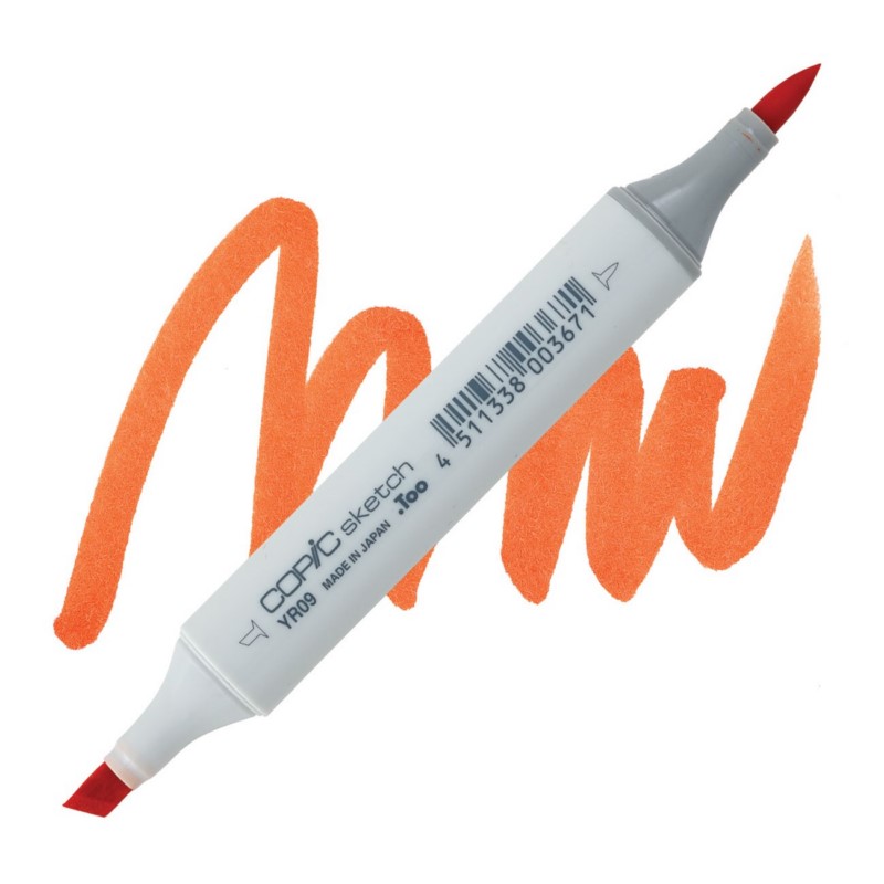 Lihová fixa COPIC Sketch oboustranná Brush & Chisel, YR09 Chinese orange