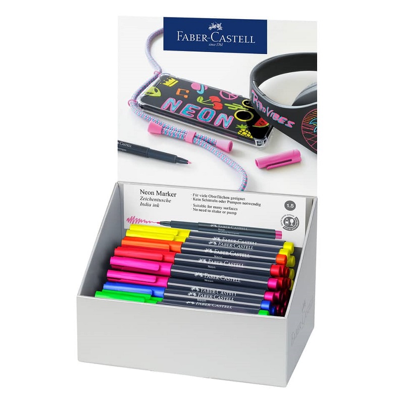 FABER-CASTELL Artist Pen Neon, 60ks ve stojánku