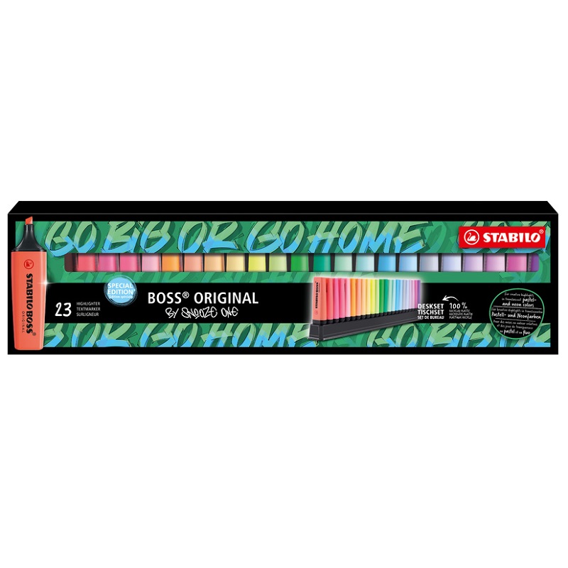 Zvýrazňovač STABILO BOSS ORIGINAL, 9ks + 14ks pastel SNOOZE ONE