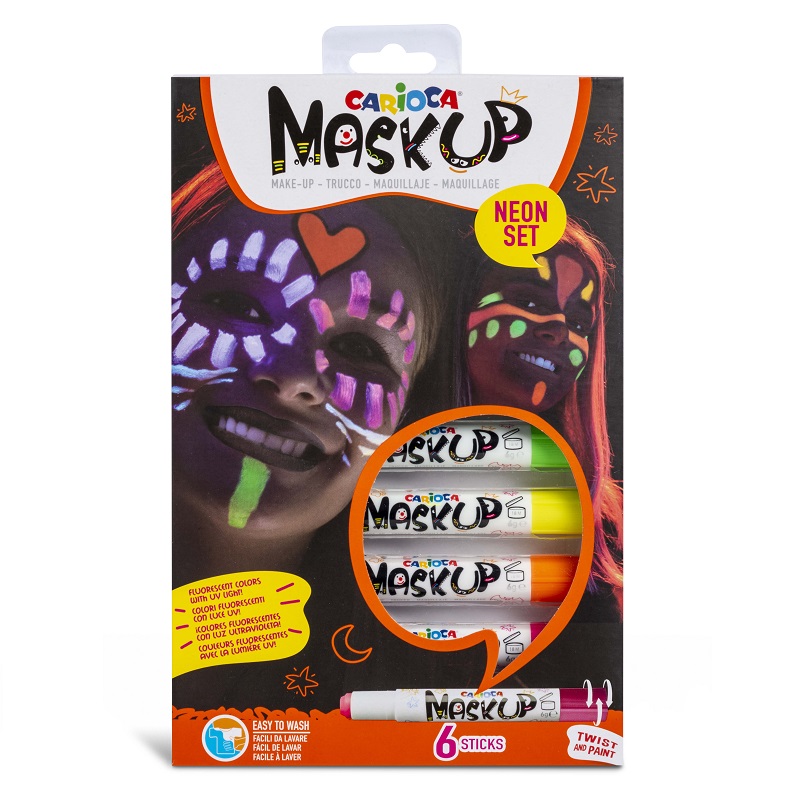 Popisovače CARIOCA na obličej Mask Up, 6ks Neon
