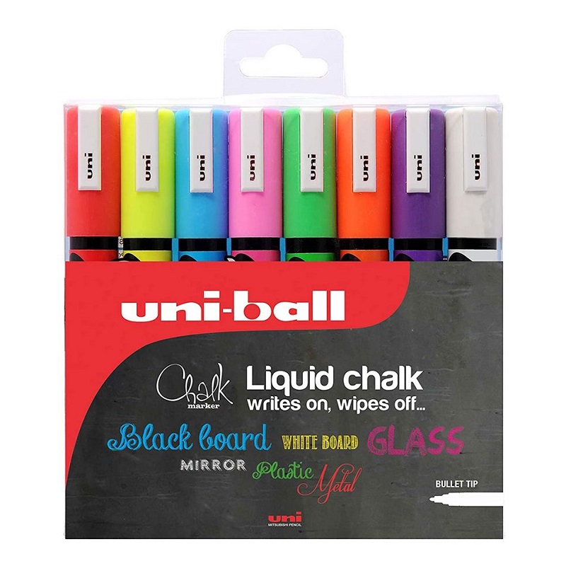 Křídové fixy UNI CHALK 5M, 8ks