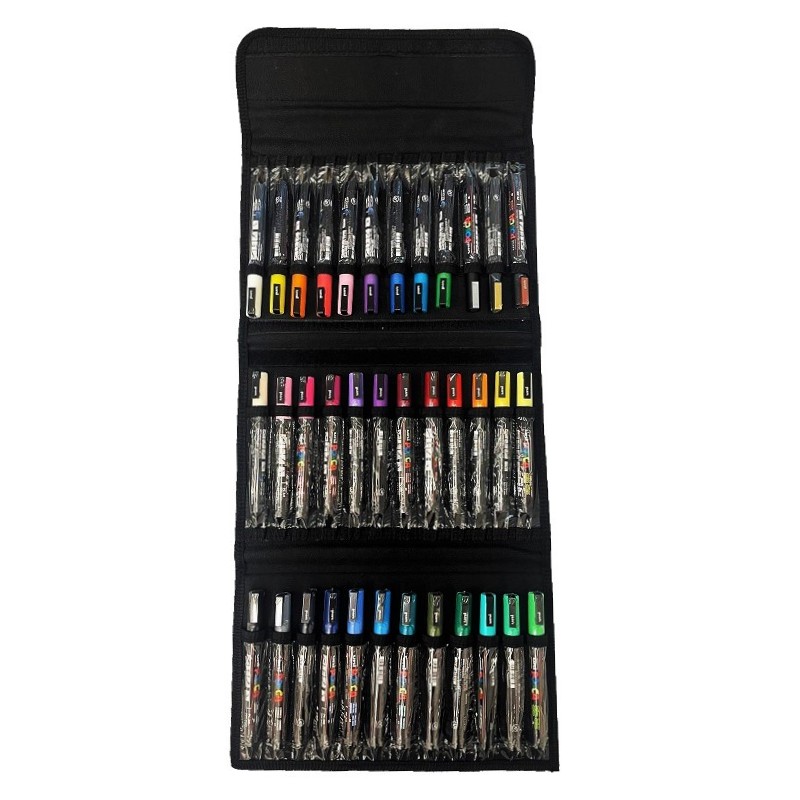 Akrylové fixy UNI POSCA LUXURY SET 3M, 36ks v pouzdře