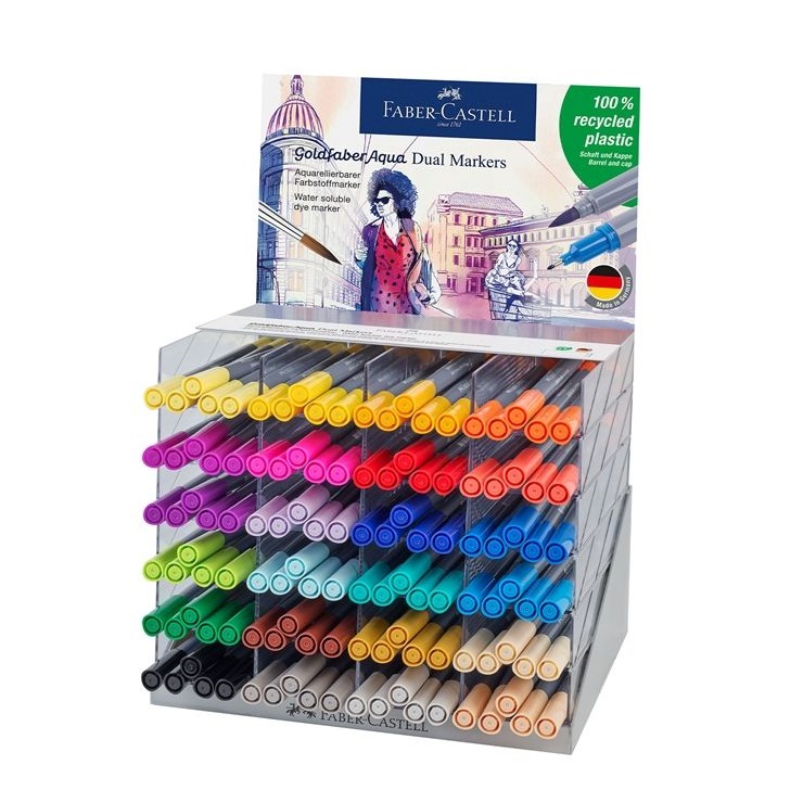 FABER-CASTELL akvarelové GOLDFABER DUAL, set 120ks ve stojánku