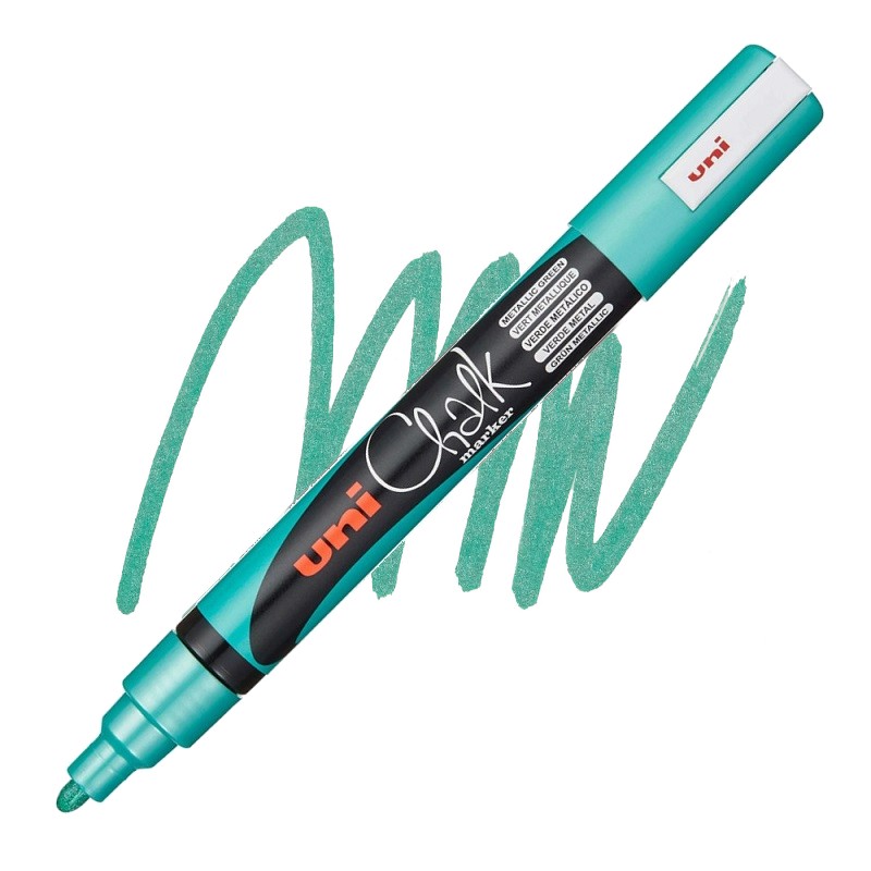 Křídová fixa UNI CHALK 5M, metalická zelená