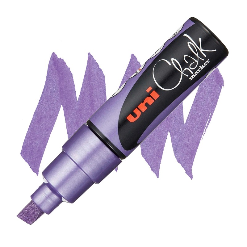 Křídová fixa UNI CHALK 8K, metalická fialová