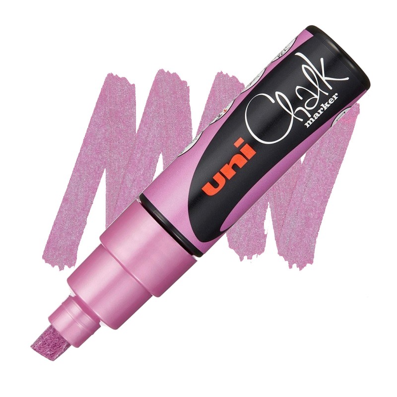Křídová fixa UNI CHALK 8K, metalická růžová