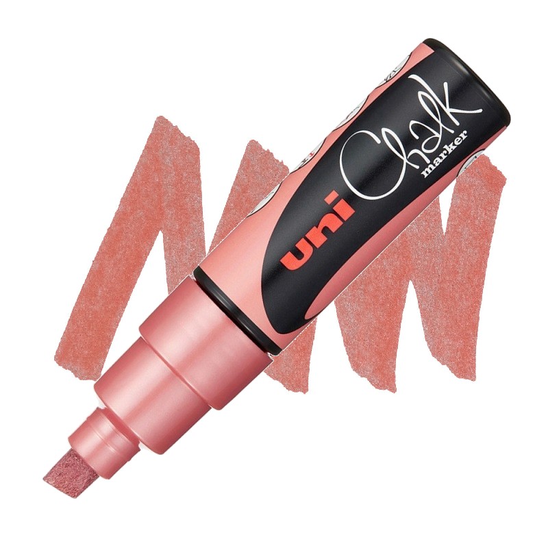 Křídová fixa UNI CHALK 8K, metalická červená