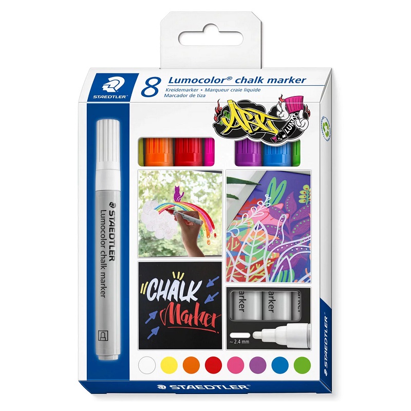 STAEDTLER Lumocolor křídový na sklo a tabule, 8ks