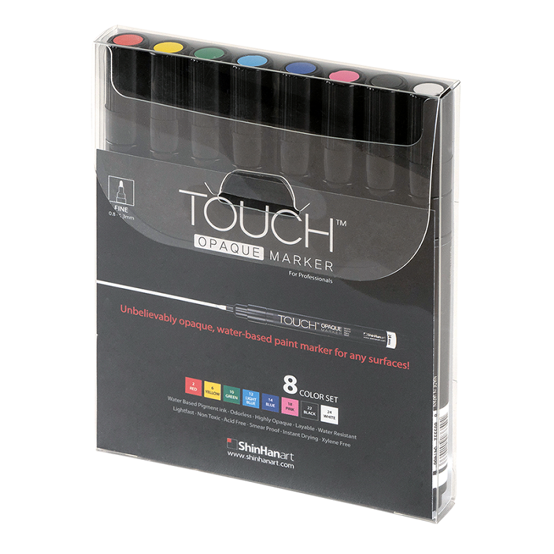 Akrylové fixy TOUCH Opaque tenké, 8ks