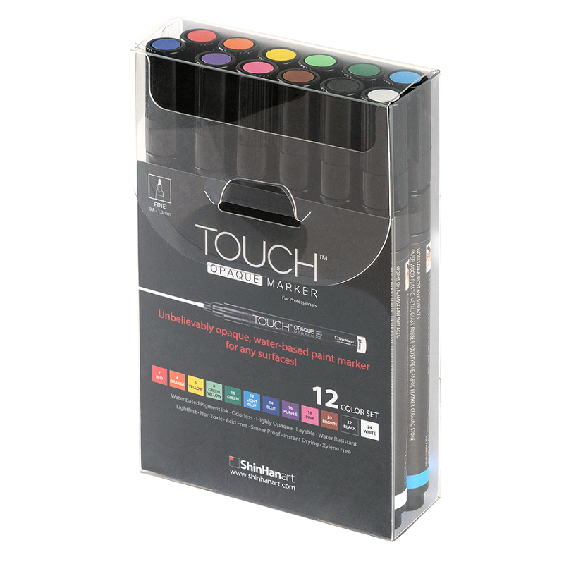 Akrylové fixy TOUCH Opaque tenké, 12ks