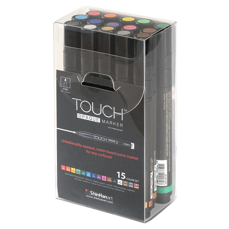 Akrylové fixy TOUCH Opaque tenké, 15ks