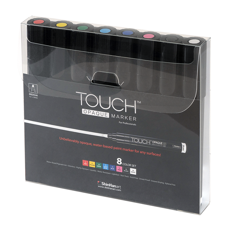 Akrylové fixy TOUCH Opaque střední, 8ks