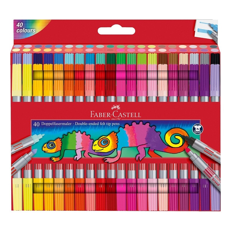 FABER-CASTELL fixy TWIN, set 40ks