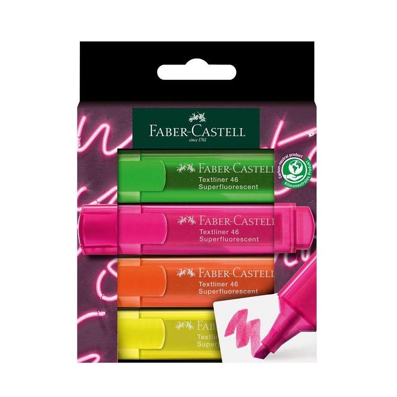 FABER-CASTELL zvýrazňovač Textliner 1546, set 4ks