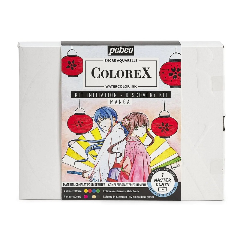 PEBEO akvarelová sada Colorex Manga, 10ks + příslušenství