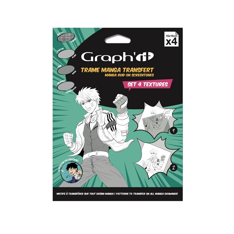 Šablony s texturou GRAPH'IT 16x16 cm, 4 ks textury