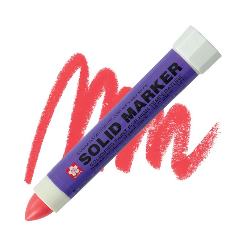 Sakura SOLID voskový nesmazatelný popisovač, červený