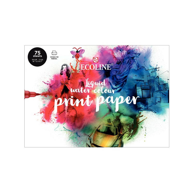 ROYAL TALENS Blok A4 ECOLINE Liquid Watercolor Paper pro tisk, 75 listů