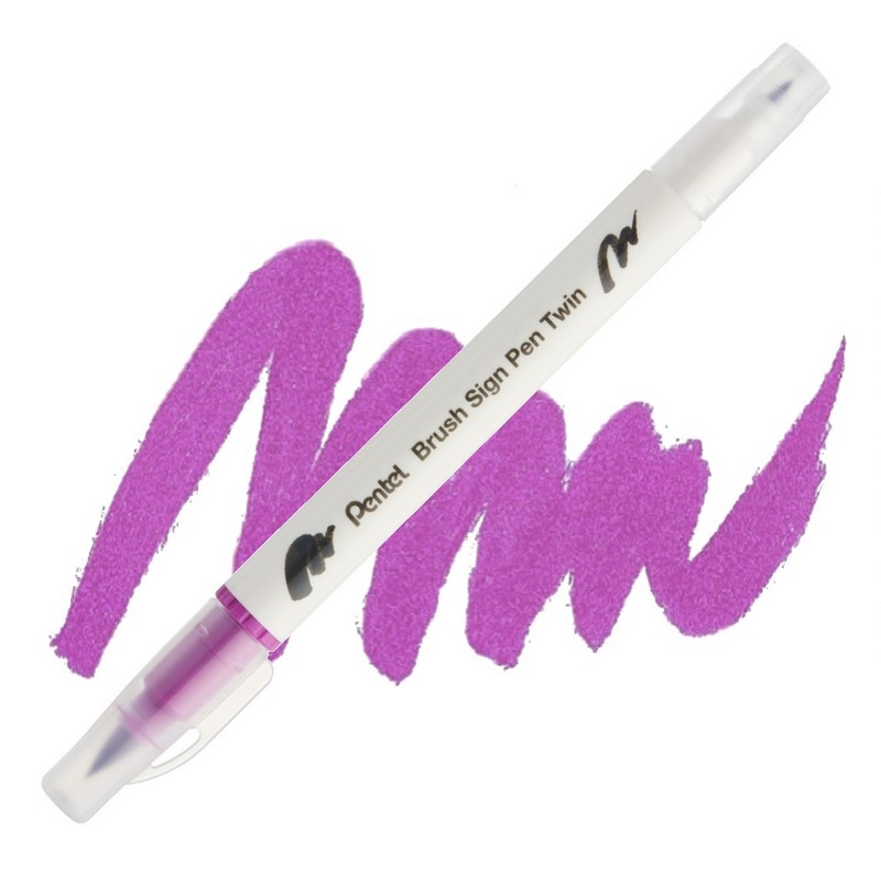 PENTEL Touch Brush Sign Pen TWIN, magenta