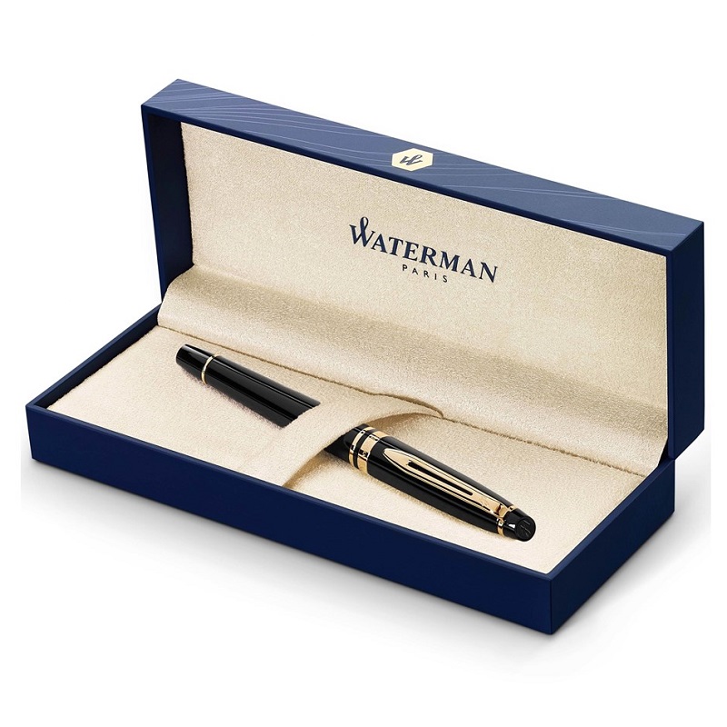 Plnící pero WATERMAN Expert Black Lacquer GT "M"