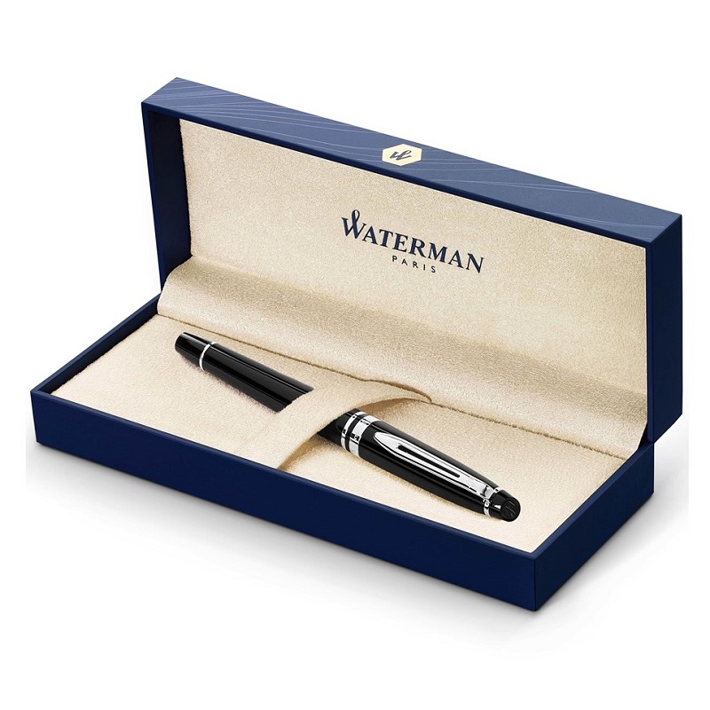 Plnící pero WATERMAN Expert Black Lacquer CT "M"