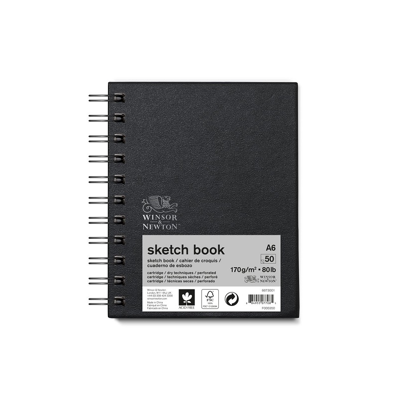 Skicář WINSOR & NEWTON Sketch Book Spiral, A6 50 listů