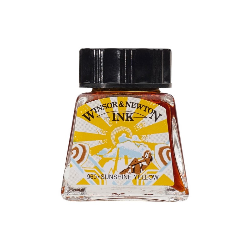 Kreslící inkoust WINSOR & NEWTON Drawing Ink, 14ml Sunshine Yellow