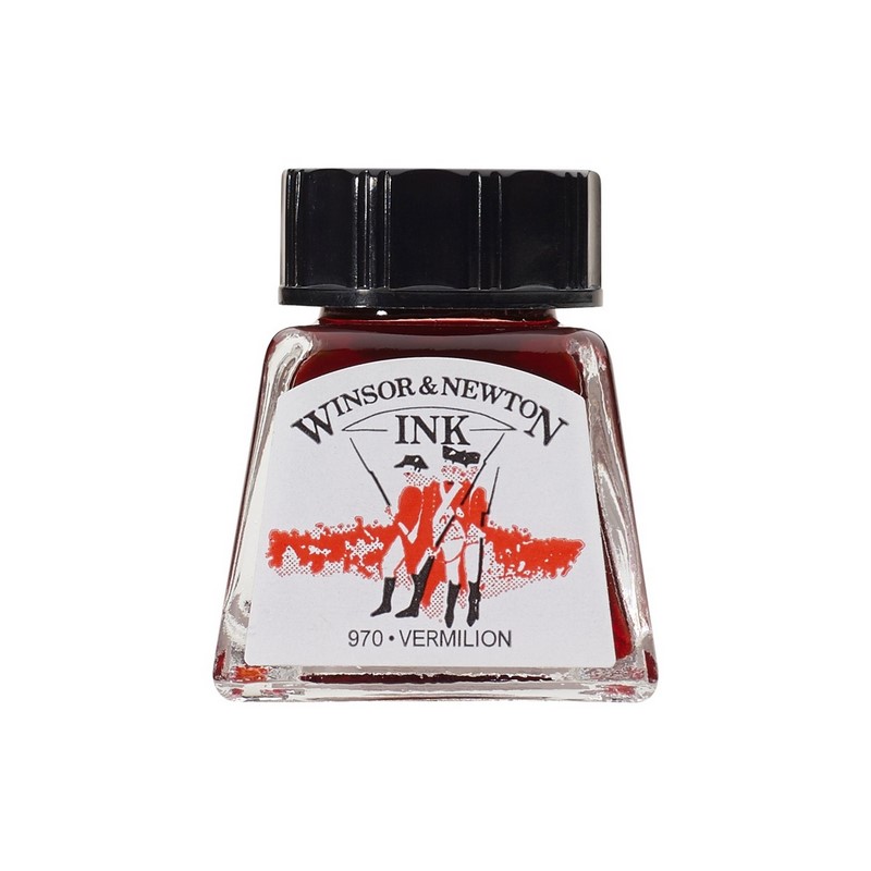 Kreslící inkoust WINSOR & NEWTON Drawing Ink, 14ml Vermilion