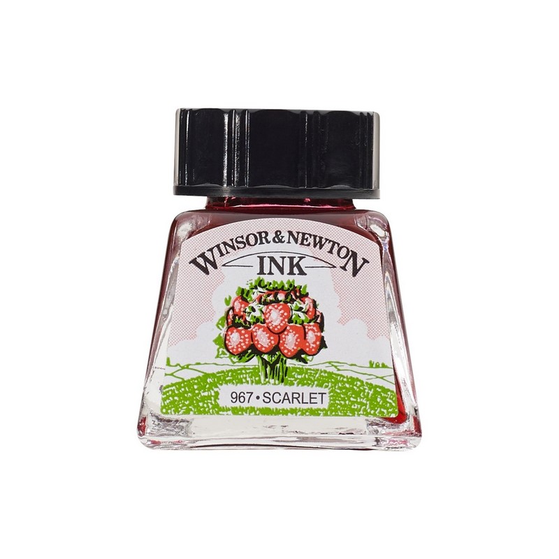 Kreslící inkoust WINSOR & NEWTON Drawing Ink, 14ml Scarlet