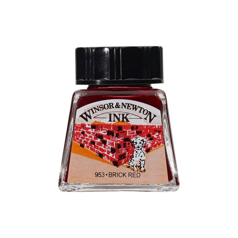 Kreslící inkoust WINSOR & NEWTON Drawing Ink, 14ml Brick Red