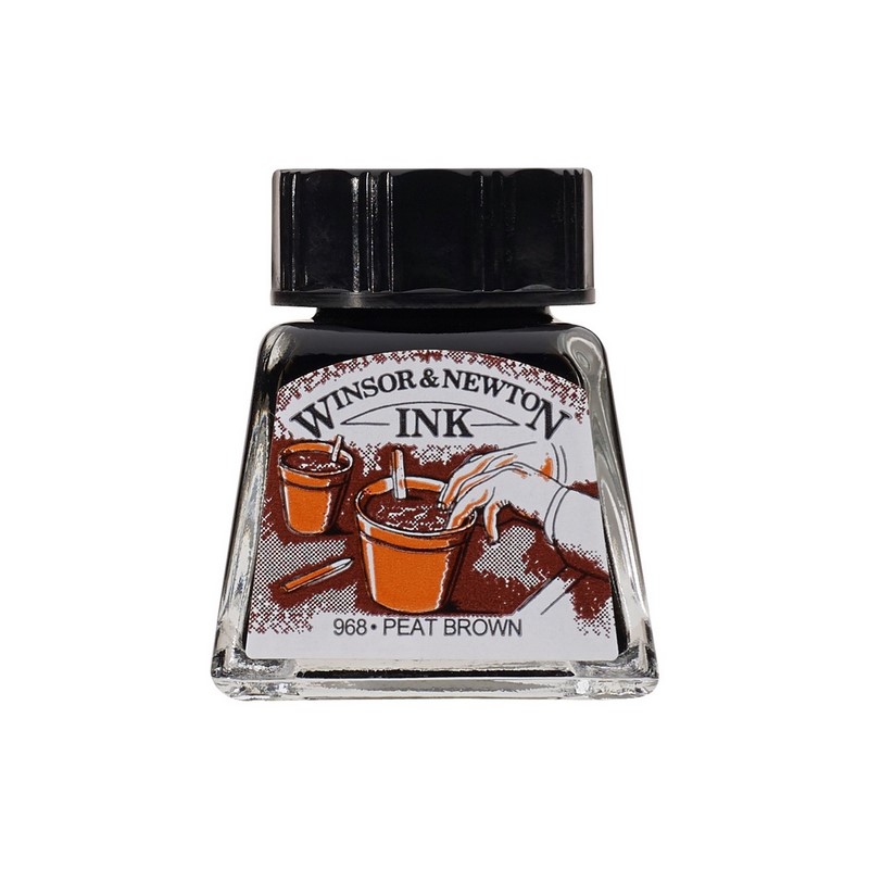 Kreslící inkoust WINSOR & NEWTON Drawing Ink, 14ml Peat Brown