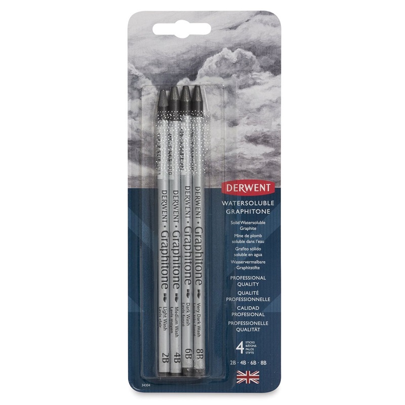 Akvarelový grafit v tužce DERWENT Graphitone, 4ks