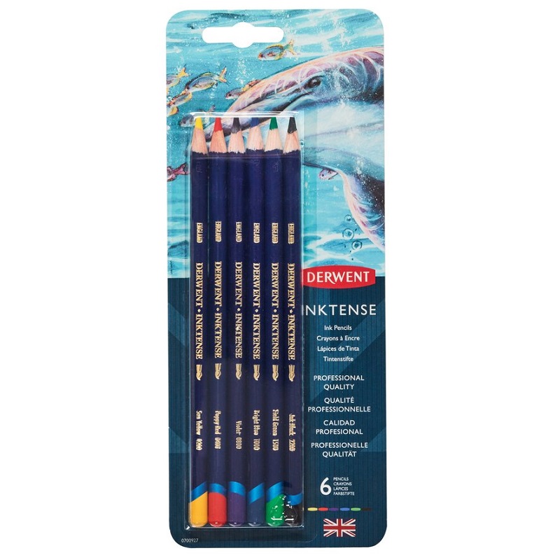 Akvarelové pastelky DERWENT Inktense, 6ks