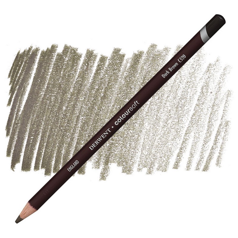 Umělecká pastelka DERWENT Coloursoft, Dark Brown