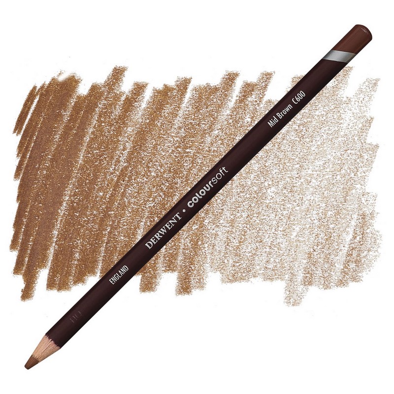 Umělecká pastelka DERWENT Coloursoft, Mid Brown