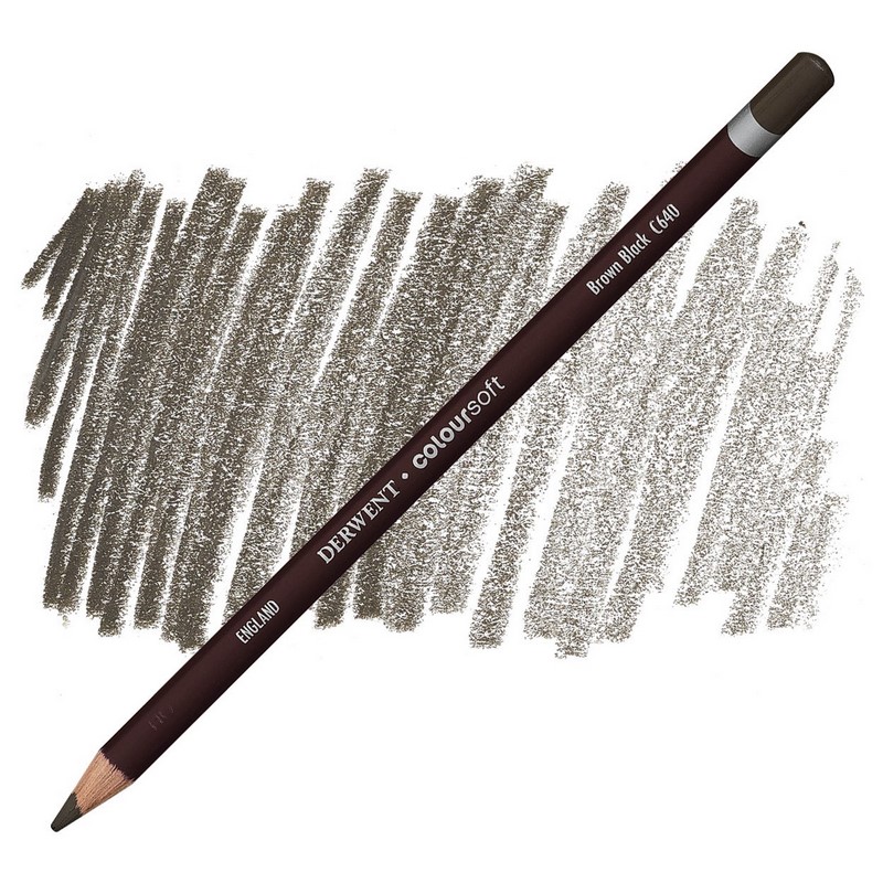 Umělecká pastelka DERWENT Coloursoft, Brown Black