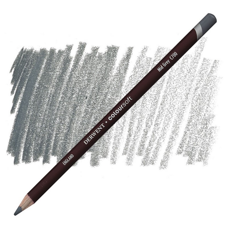 Umělecká pastelka DERWENT Coloursoft, Mid Grey