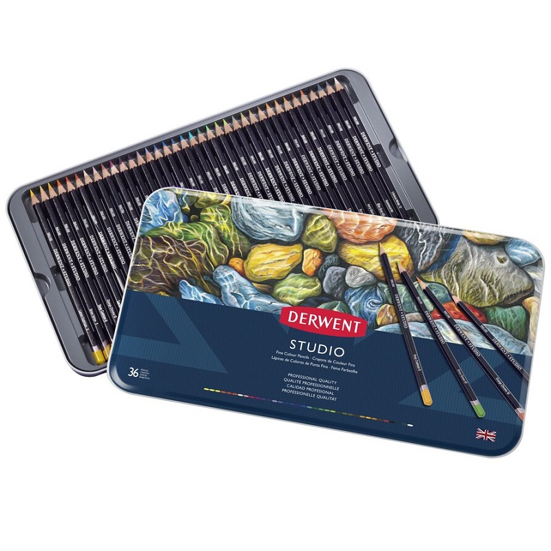 Umělecké pastelky DERWENT Studio, 36ks v kovové krabičce