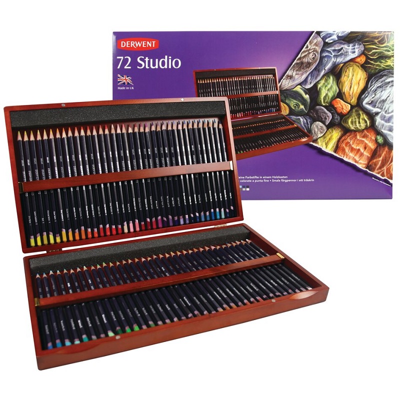 Umělecké pastelky DERWENT Studio, 72ks v dřevěné kazetě