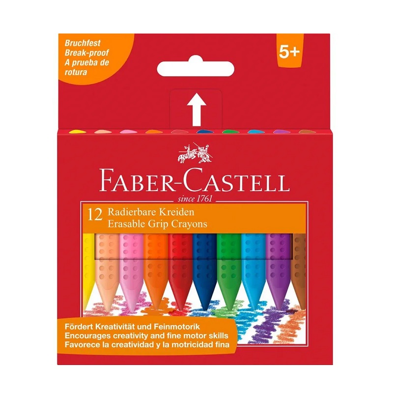 Voskové pastelky FABER-CASTELL Grip, 12ks