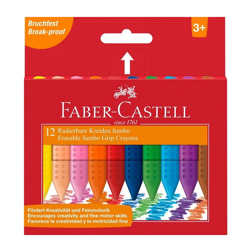 Voskové pastelky FABER-CASTELL Grip Jumbo, 12ks