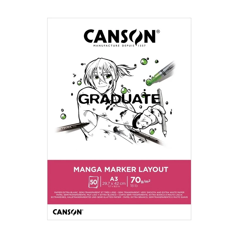 Blok CANSON Graduate Manga A3, 50 listů 70 g