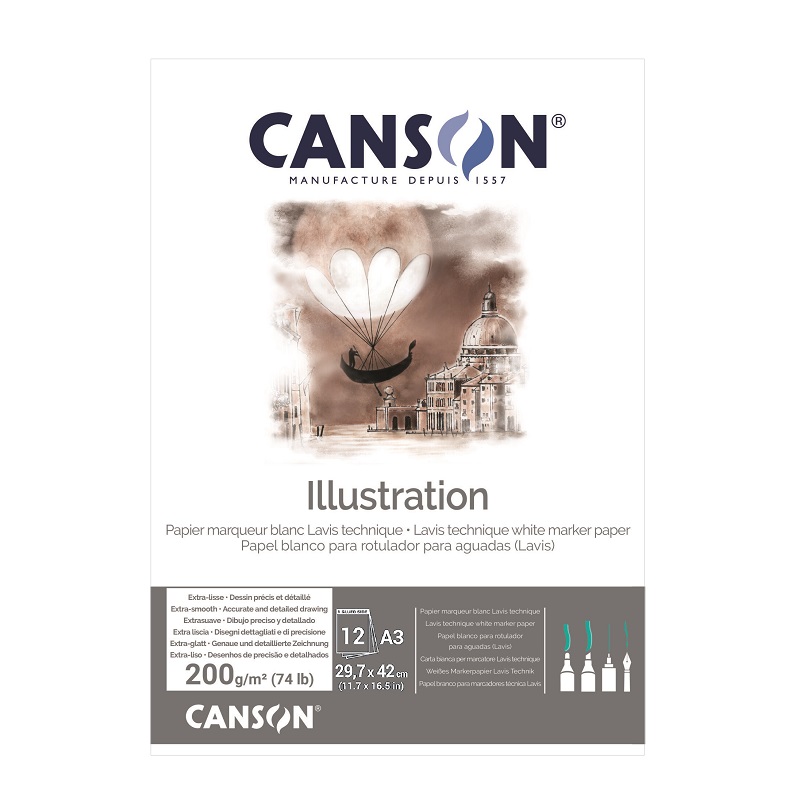 Blok CANSON Illustration A3, 12 listů 200 g