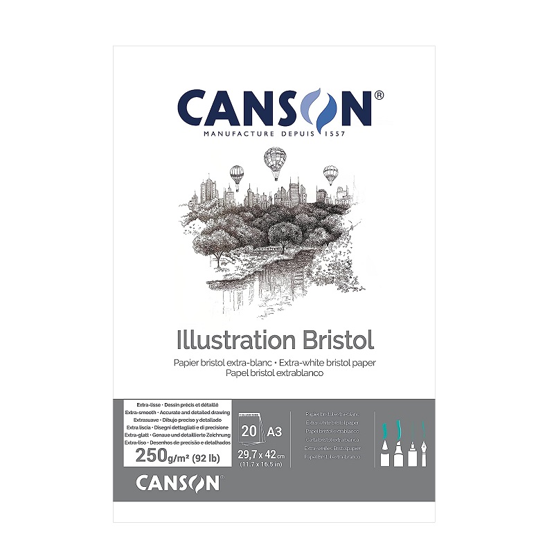 Blok CANSON Illustration Bristol A3, 20 listů 250 g