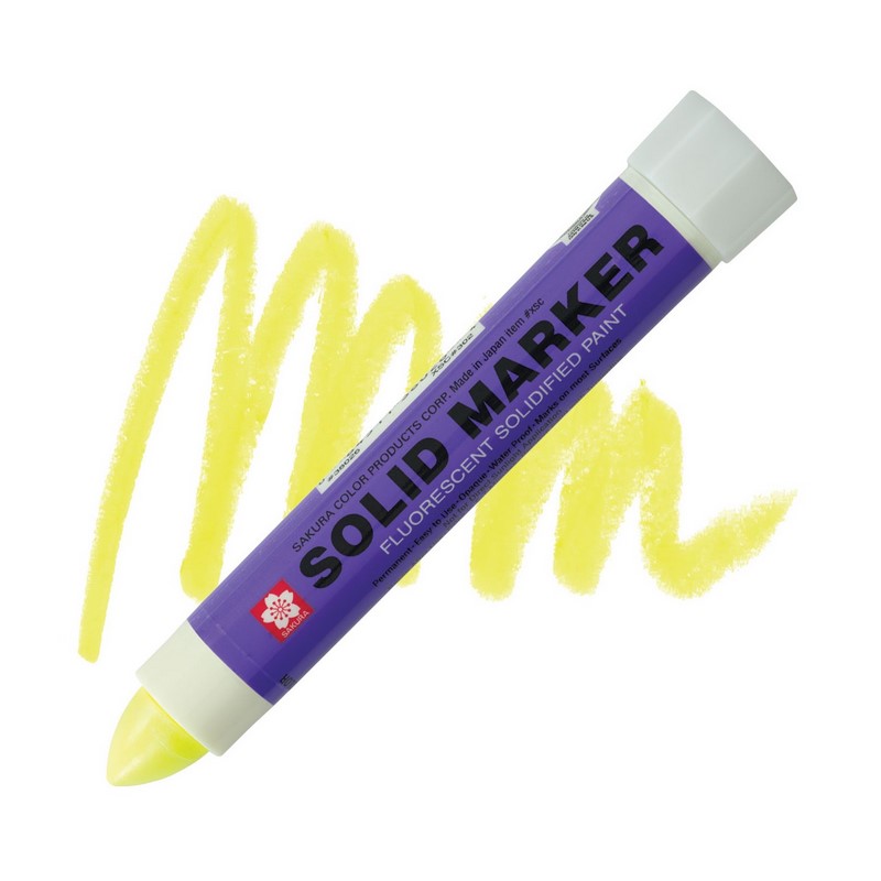 Sakura SOLID voskový nesmazatelný popisovač, fluorescenční žlutý